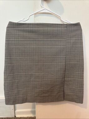 Rachel Zoe Black and White Houndstooth Pencil Skirt